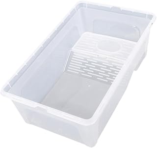 Turtle Tank, Aquarium Reptile Habitat, Hatching Area Pet Display Container, Reptile Breeding Box for Frog, Small Reptile, XL