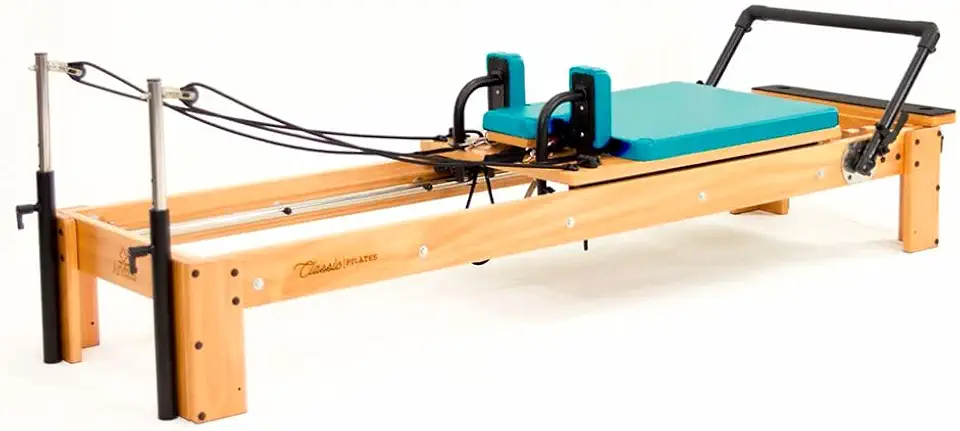 Aparelho de Pilates Reformer Classic Azul Celeste com Plataforma de Extensão - Arktus