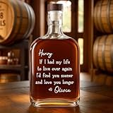 Personalized If I Had My Life To Live Over Again I'd Find You Sooner And Love You Longer Decanter Gift for Men Women Couple for Him Her Romantic Whiskey Bottle on Valentine Birthday Anniversary Day