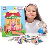 MAGNIKON UD15- Magnetspiel Alices Häuschen, Magnetspielbuch Anziehpuppe, Magnetspiel-Box, Magnetisches Brettspiel Magnetpuppe Zum Anziehen Mit 39 Magneten