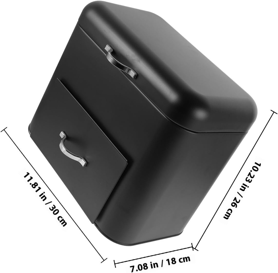 Luxshiny Vintage Black Double-layer Bread Box Kitchen Bread Storage Container Food Holder for Countertop and Restaurant Use