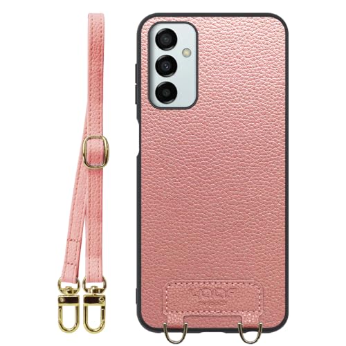 LOOF LUXURY-SHELL SHOULDER �{�v ���U�[ �X�}�z�P�[�X for Galaxy M23 5G �p �P�[�X �J�o�[ �X�g���b�v�z�[�� �V�����_�[ �X�g���b�v �X�}�z�V�����_�[ �V���v�� �ϏՌ� ���^ �y�� leather [�t���~���S