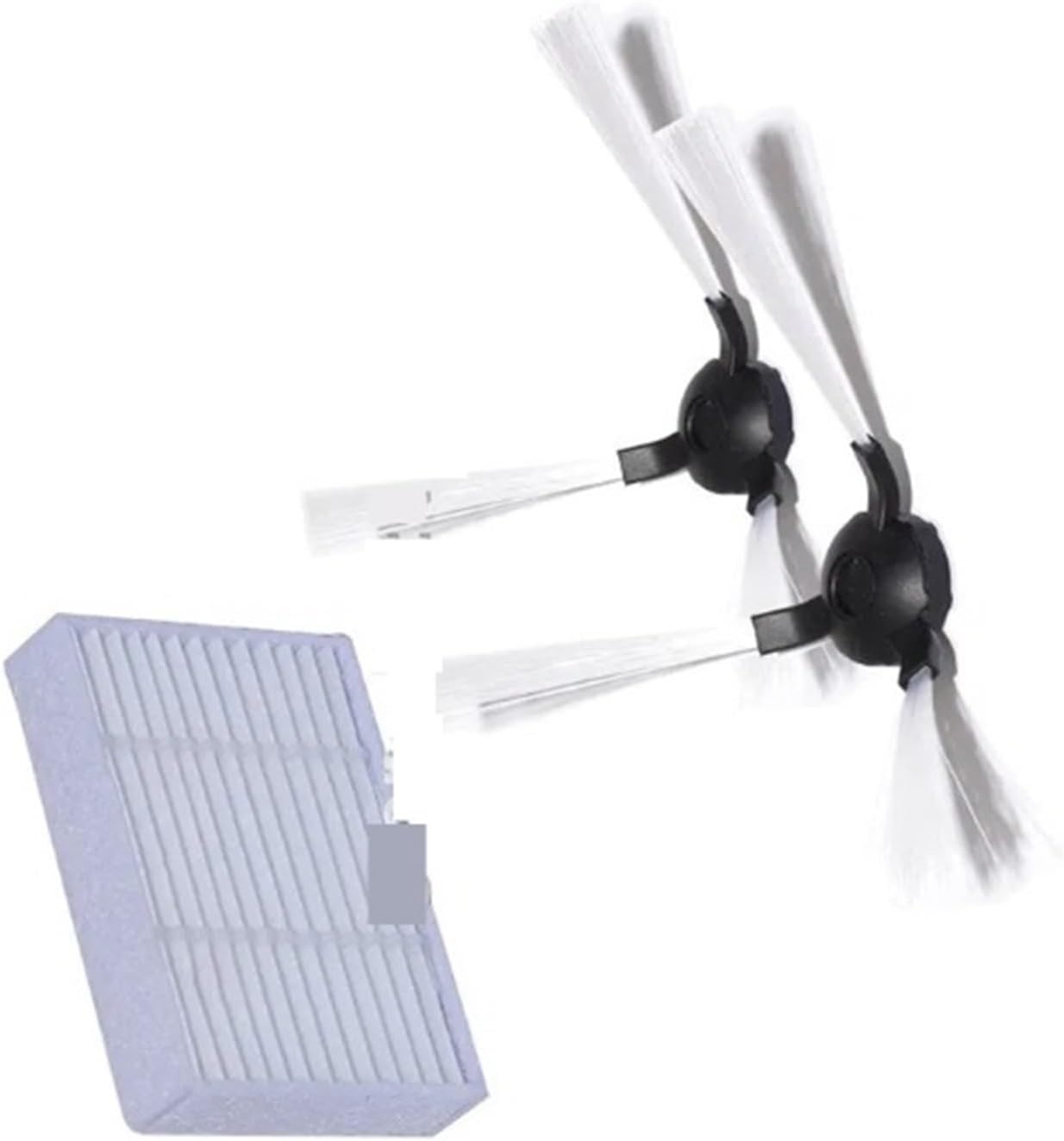 Robotic Vacuum Cleaner Parts Accessory，2 Pieces Side Brush And 2 Pieces HEPA Filter，Compatible For RolliBot BL618 Robotic Vacuum Cleaner