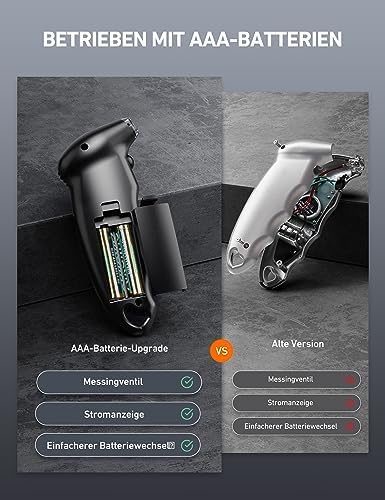 AstroAI Digital Tire Pressure Gauge 200 PSI, ANSI B40.7 Grade 2A Certified (+/-0.5%) Tire Pressure Monitor with AAA Batteries, Backlit LCD Displays, 4 Pressure Unit Settings for Car Trucks, Black,1P - 4