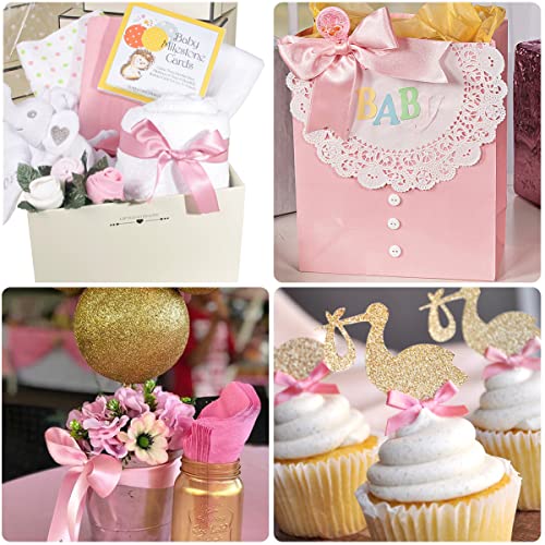 Pink Ribbon for Crafting 25mm x 23 Meters Present Satin Ribbon for Gift Wrapping Cake Decoration, Bows Making - Image 3