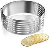 [page_title]-Kuchenhobel Cutter Voktta Größenverstellbare Professionelle Kuchenrichtmaschine 430 Edelstahl Durchmesser 9,8 bis 12,2 Zoll (25-30 cm)Ring-Cake Layer Slicer für die Küche Konditorei