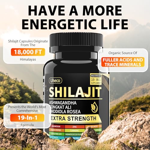 19-in-1 Shilajit Capsules for Men & Women, 90 Count | Energy Boost & Immune Support, 85+ Trace Minerals, 60% Fulvic Acid, Gluten Free, Non-GMO, Vegan, Natural Mineral Supplement - Image 4