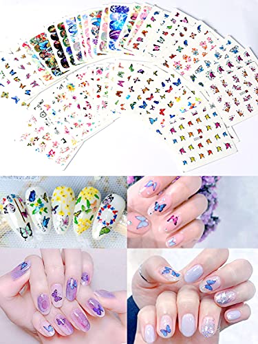Spearlcable Nail Art Decoration Kit,48 Sheets Nail Stickers Crystal Rhinestones Set 3D Holographic Butterfly Glitter Fruit Nail Art Slices Iridescent Nail Sequins For Acrylic Nail Art #TOP4