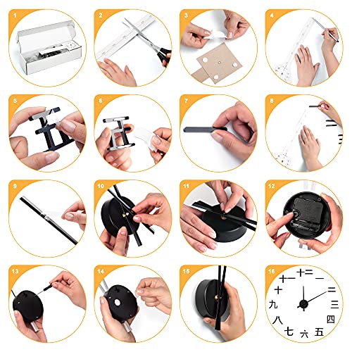 Chinese Number Wall Clock Set Acrylic 3D Numbers, Quiet, Easy To Install For Home Living Room Bedroom Office Decoration #TOP7