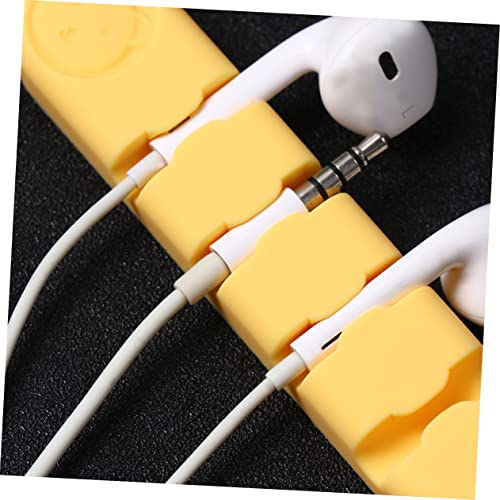 DOITOOL 2pcs Clips para cables adhesivos de silicona para organización de escritorio, soporte para cables para gestión de cables, compatible con superficies limpias y fácil de instalar, amarillo limón miniatura 3