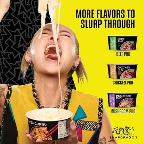 Image of Snapdragon Laksa Curry Instant Noodle Bowls | Coconut Curry Flavor with Rice Noodles | Gluten-Free | No MSG Added | 2.1 oz (6 Pack)