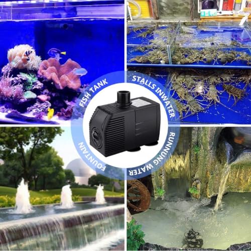 Image of BARST 400GPH Submersible Water Pump with Filter, 16ft Power Cord | 25W, 1500L /H, Ultra Quiet for Water Feature, Small Pond, Aquarium, Fish Tank, Pool, Statuary, Hydroponic