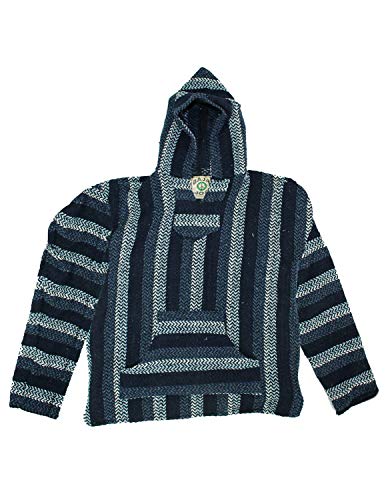 Sunshine Joy Eco-Friendly Woven Striped Pullover Unisex Adult Plus Size Navy/Rust Hoodie4