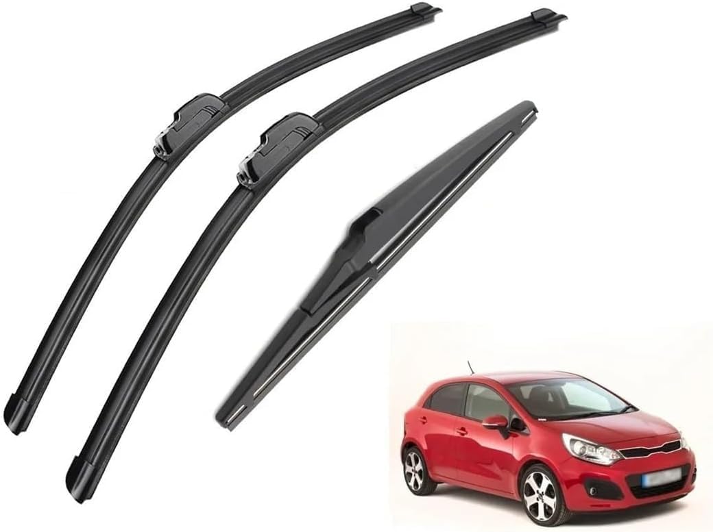 RESKIU Car Front Windshield Wiper Blade Set Replacement for KIA Rio Hatchback Mk3 2011 2012 2013 2014 2015 2016 2017, All Season Windscreen Wipers Quiet Easy Installation