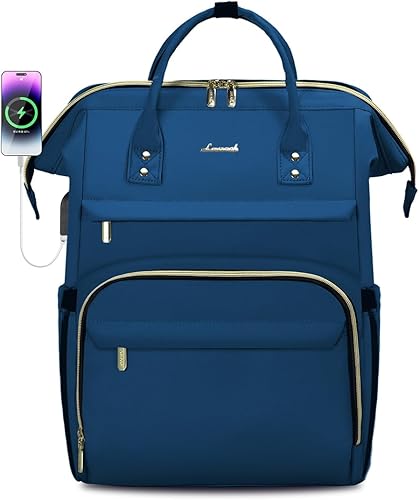 Miniatura 1 de LOVEVOOK - Mochila de mujer para laptop, mochila de viaje profesional de 17 pulgadas con puerto USB, mochila impermeable para trabajo, universidad,