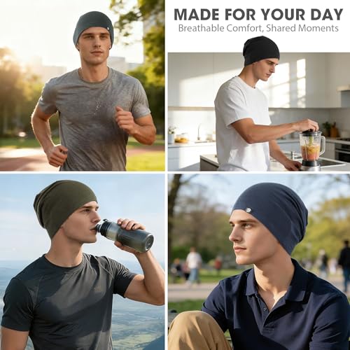 Image of WTACTFUL 3-Pack Soft Viscose Slouchy Beanie Skull Caps for Men and Women