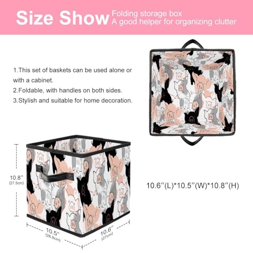 Boîte rangement tissu pliable cochon pour ranger les jouets