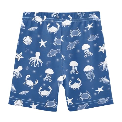 Cute White Jellyfish Girls Shorts Elastic Waist Sports Shorts Girls Leggings Pants for 4-10 Years2