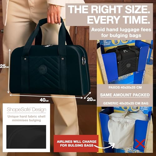 Paxos 20L for Ryanair Cabin Bags 40x20x25 Underseat – ShapeSafe Anti-Bulge EVA Holdall, Lightweight Travel Bag 680 g, Suitable for Ryanair Easyjet, Wizz Air Carry On Bag Hand Luggage - Image 2