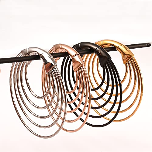 Doearko 2Pcs Cool Hoops Ear Weights For Stretched Ears Gauges Ear Plugs Body Piercing Tunnels 316 Stainless Steel Hypoallergenic Body Jewelry (6Mm(2G), Rose Gold) #TOP6