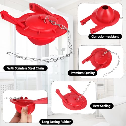 Lasnten 8 Pcs 3 Inch Rubber Toilet Flapper Replacement Kit Toilet Tank Flap with 2 Toilet Handle and Stainless Chain Toilet Stopper Flapper Compatible with TOTO Flapper Model G-Max, Easy to Install by Lasnten - Used condition - Image 4
