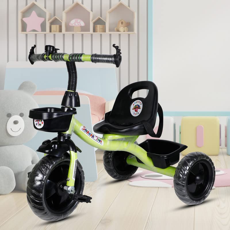 LUCKSHINEBaby Tricycle for Kids with Front and Back Basket Kids Tricycle for Baby Girl OR for Baby BOY(1433) (Green)