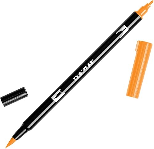 TOMBOW Marcadores artísticos de doble pincel, naranja 933, paquete de 6 (56609)