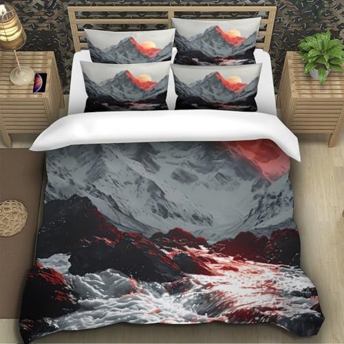 Housse de couette montagne avec zip invisible pour changer votre lit sans effort