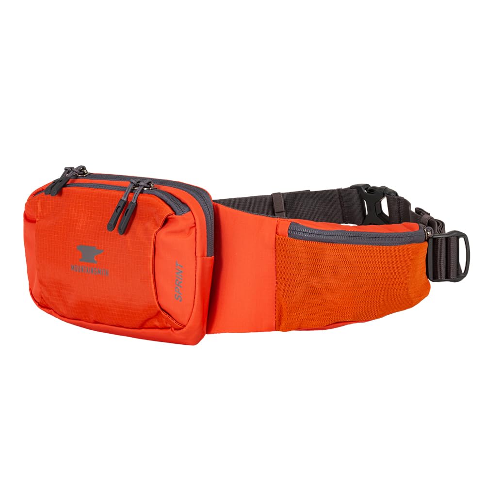 Mountainsmith Sprint Lumbar Waist Fanny Hip Pack, Running, Hiking, Travel, Dog-Walking, Outdoor Activities with 4 Zippered Pockets, Cinnamon Red