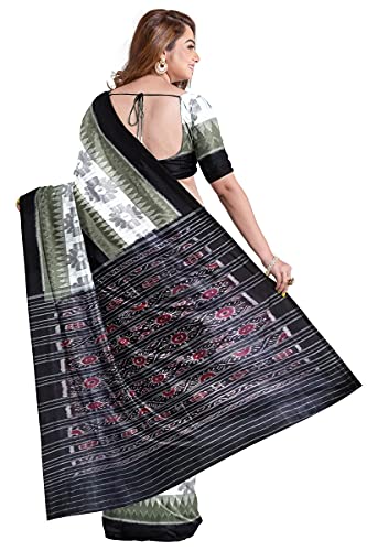 Image of Odisha Sambalpuri Handloom Ikat Women's Cotton Saree, Odisha Handloom Handmade Pure Cotton Khandua Saree, Ikkat Orissa Traditional Handloom Saree Without Blouse