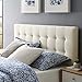 Modway Lily Tufted Linen Fabric Upholstered Queen Headboard in Ivory