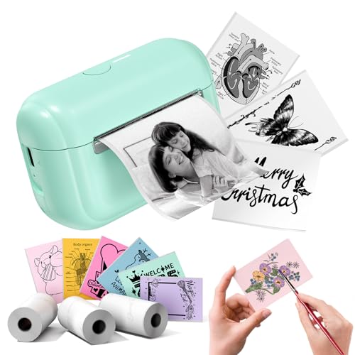 Memoking Mini imprimante Thermique Portable, Bluetooth Q02E Mini imprimante Autocollant pour...