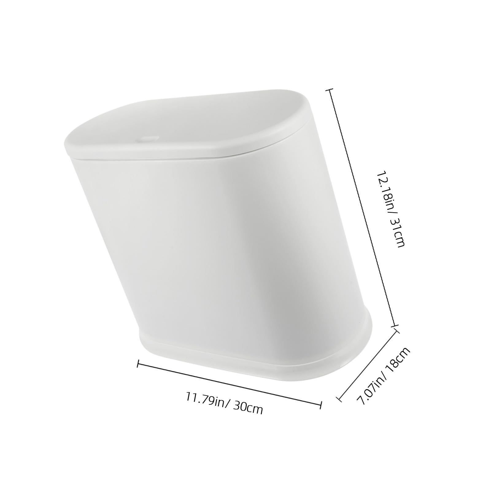 BESTOYARD Cubo de Basura Estrecho con Tapa Práctico de Plástico Pp Blanco para Baño y Oficina Almacenamiento de Residuos con Diseño Simple