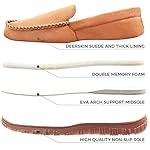 Lulex Moccasins for Men House Slippers Indoor Outdoor Plush Mens Bedroom Shoes with Hard Sole - Image 4