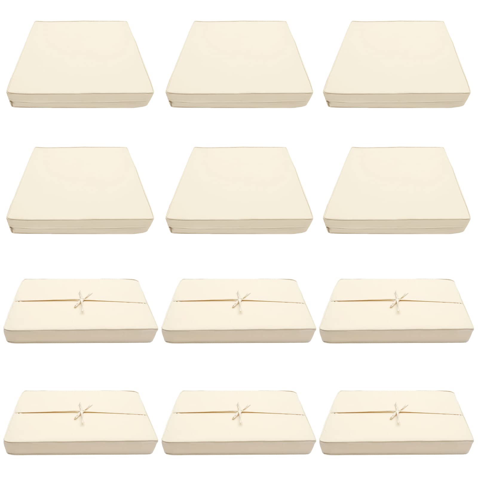 Qaworci Outdoor Cushion Slipcovers, Waterproof Patio Cushion Covers Replacement, Washable Patio Cushion Covers, Cushion Covers for Patio Furniture with Zipper (Beige)