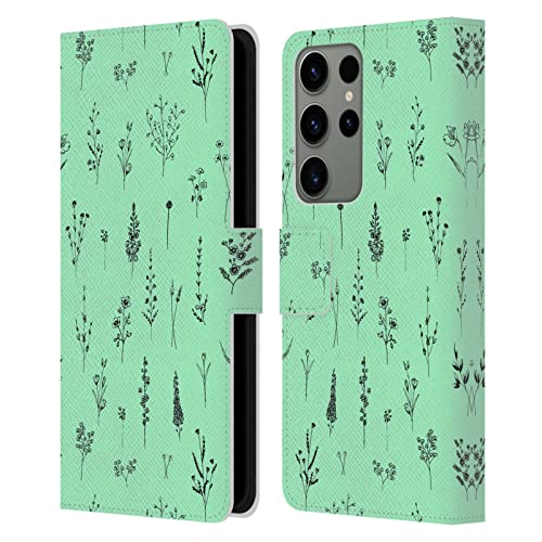 Étui en cuir Samsung S23 Ultra 5G protection haut de gamme Anis Fleurs Sauvages