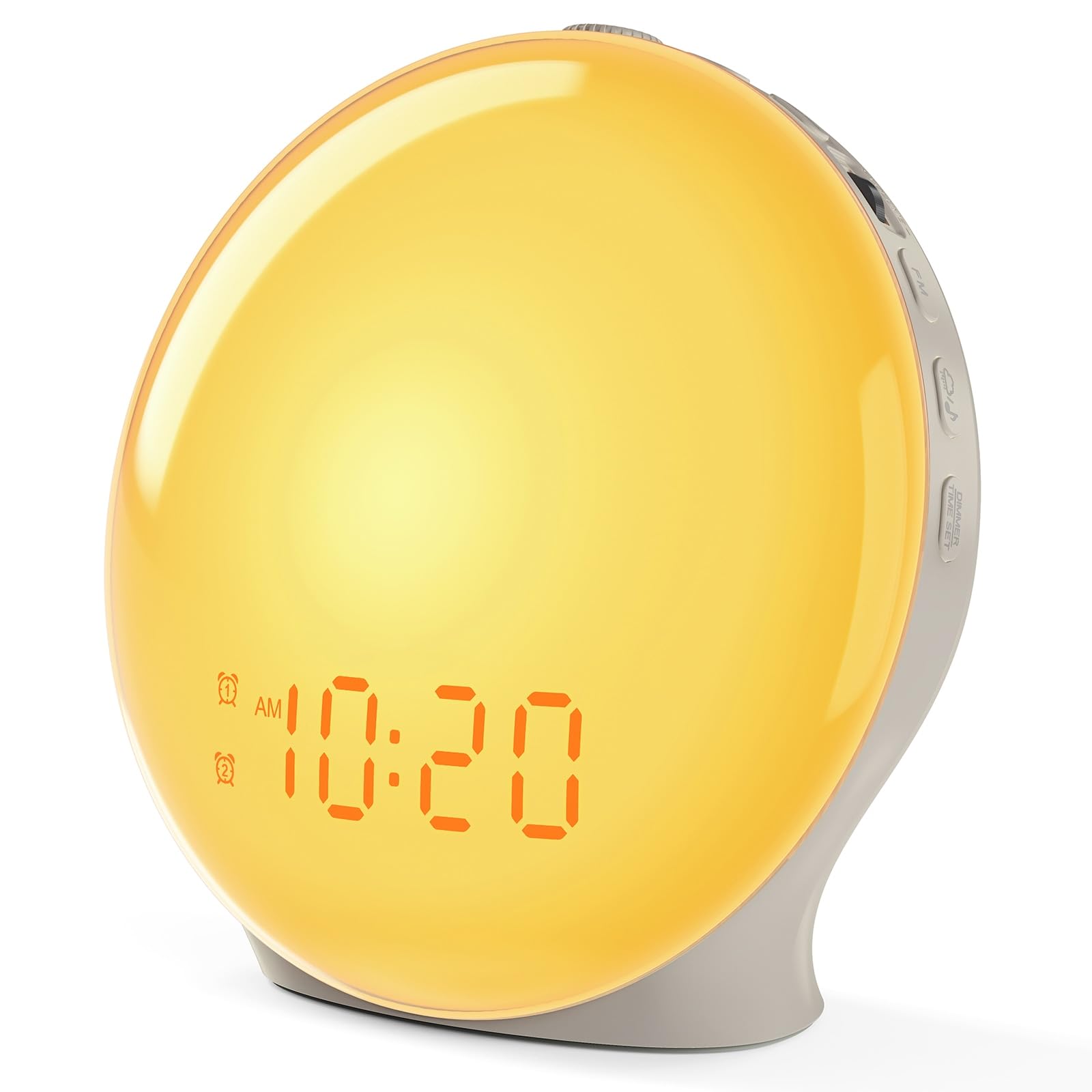 JALL Full-Screen Wake Up Light Sunrise Alarm Clocks for Bedrooms, White Noise Machine for Heavy Sleepers, 25 Natural Sounds, Dual Alarms, FM Radio, 17 Dimmable Colors, Bluetooth Speaker