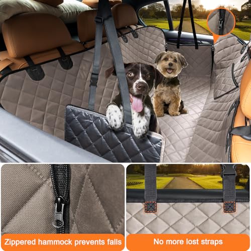 Image of URPOWER Dog Car Seat Cover for Pets 100% Waterproof Seat Cover Hammock 600D Heavy Duty Scratch Proof Nonslip Durable Soft Back Seat Covers for Full Size Trucks