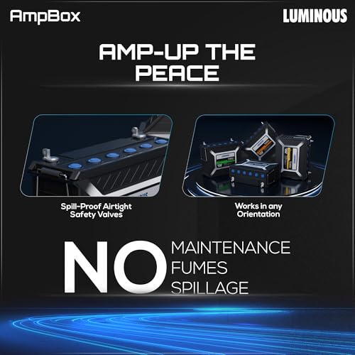 Image of Luminous Ampbox AB24060 Gel Battery for Home, Office & Shops | Tall Tubular Battery | 4hr Backup | Maintenance Free | German Technology | Durable & Reliable | 60 Months Warranty by Luminous