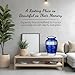AmericUrn Set of 2 Eternal Blue Cremation Urn for Human Ashes – Adult Male & Female 1 Large Urn with 1 Memorial Necklace