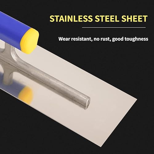 Miniatura 6 de Oumefar Paleta de enlucido fluido de acero inoxidable de alta calidad para acabado de hormigón con mango de agarre cómodo (11.811 in11.8 pulgadas)