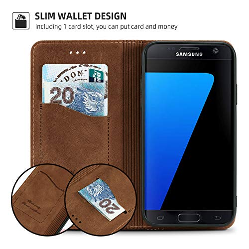 AKABEILA Cover Samsung S7 Edge Pelle, Custodia