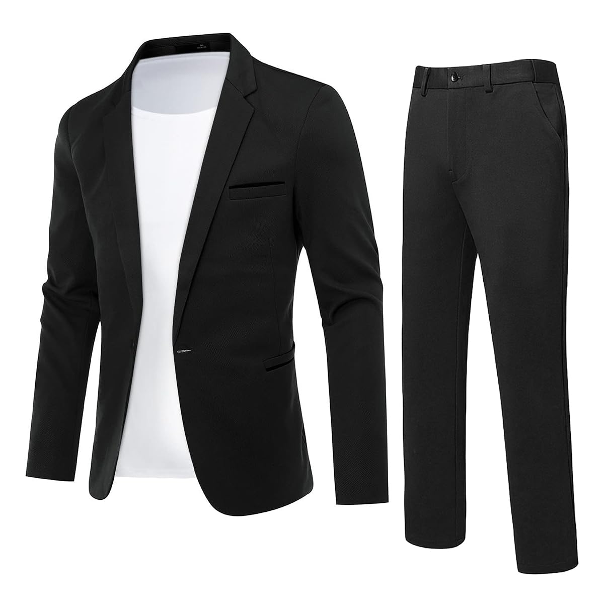 YFFUSHI Abito Uomo 2 Pezzi Slim Fit 1 Bottone Classico Matrimonio Affari Giacca Pantaloni