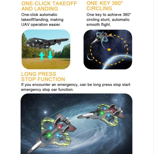 2.4GHz Foam Plane Drone Remote Control Plane RC Plane For Kids Foam RC Fighter Airlane For Adults With LED Light And 2 Modes To Fly Rechargeable Aircraft Games - Image 7