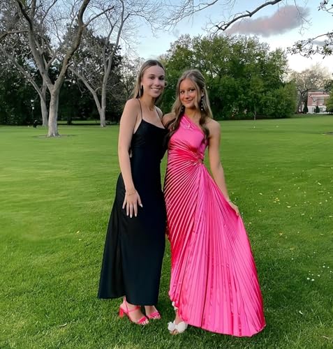 One Shoulder Bridesmaid Dresses for Womens 2025 Ruffle Satin Cutout Formal Prom Party Dress3