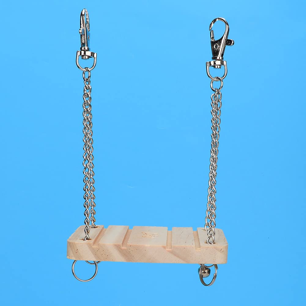 Hztyyier Wooden Hanging Swing Hammock Cage Exercise Molar ToyHamster Wooden Swing for Small Hamsters Squirrels Gerbils Mice Little Pet Toys - Image 4