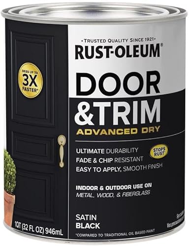 Miniatura 12 de Rust-Oleum 369384 Pintura Avanzada para Puerta y Embellecedores, Cuarto de galón, Blanco Satinado Estampado blanco satinado