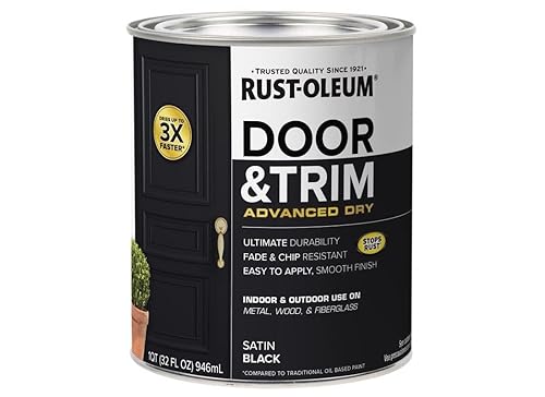 Rust-Oleum 369383 Advanced Dry Door & Trim Paint, Quart, Satin