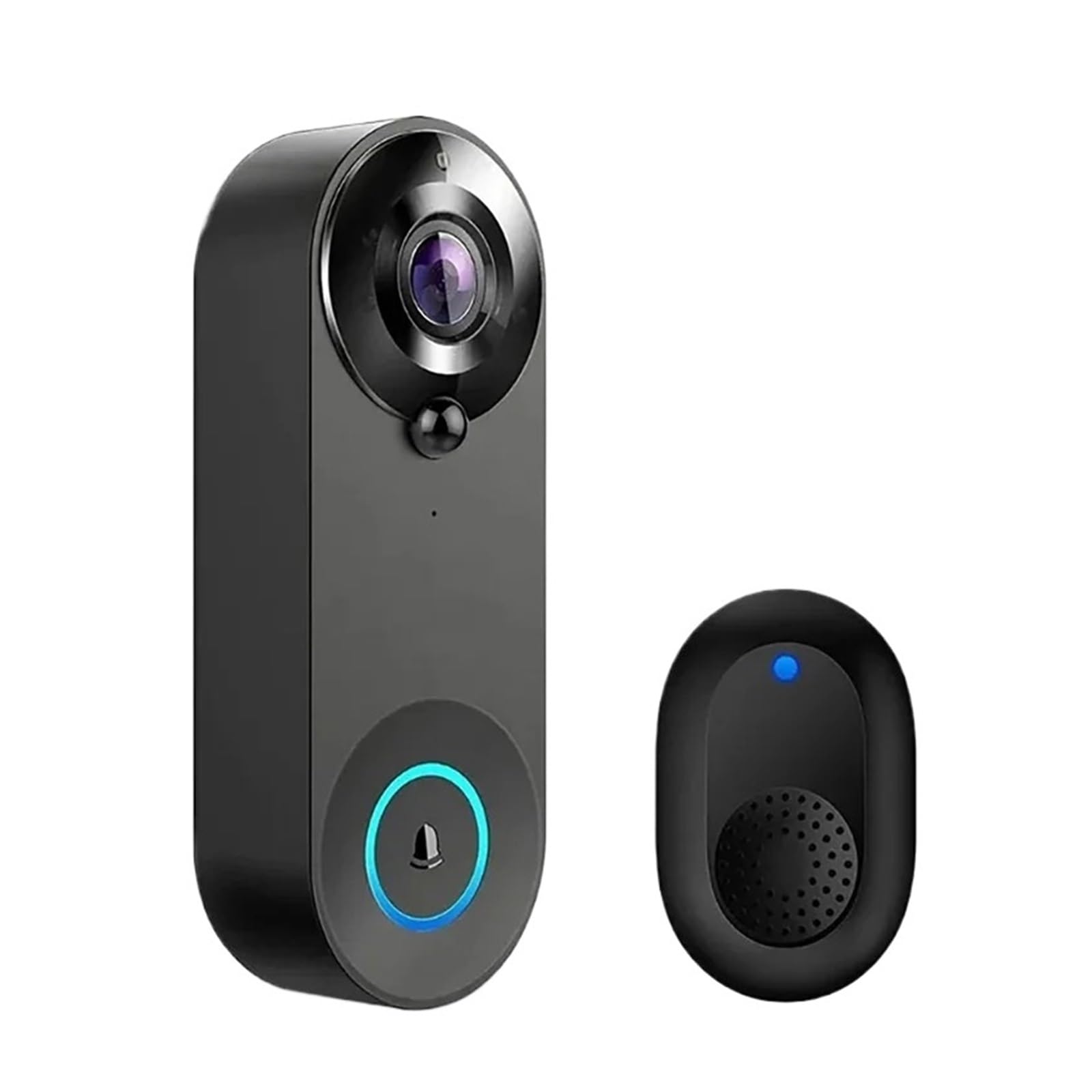 Hvsyvvsrl No Card Video Doorbell Camera 1080P Wifi Door Bell Smart Home Security Motion Detect Night Vision Two Way Audio Intercom Two Way Audio(No Card)