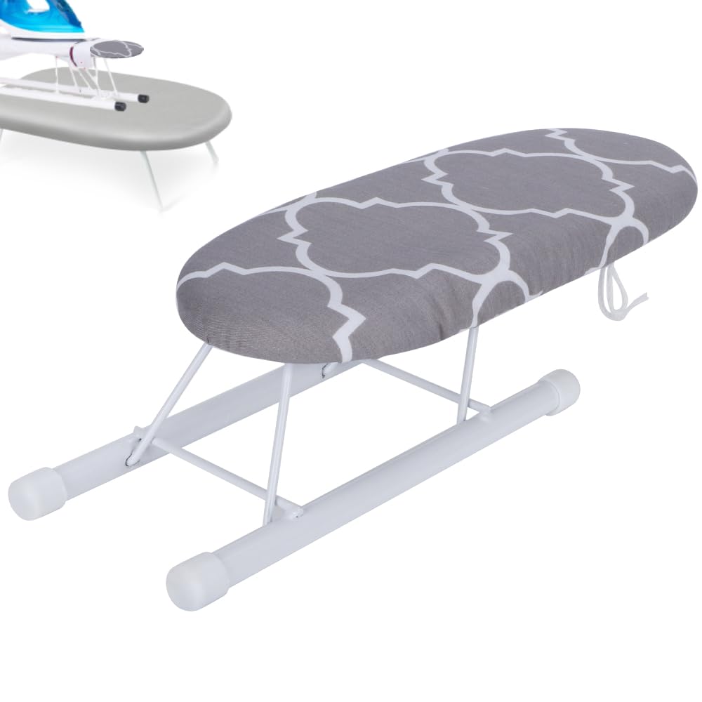 Small Ironing Board, Folding Sleeve Cuffs Collars Ironing Table Space Saving for Home, Craft Room, Travel Use (Classic Grid)